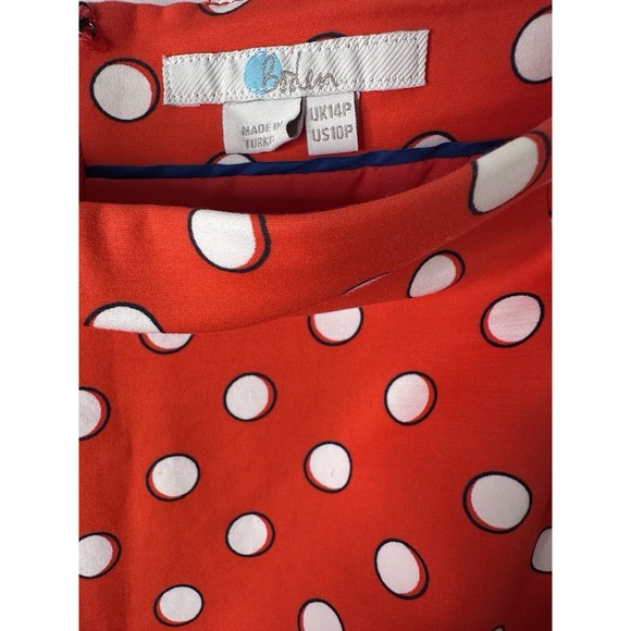 BODEN Blood Orange Polka Dot Richmond Pencil Skirt 14P 14 Petite High Waisted N - Picture 9 of 9